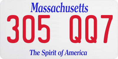 MA license plate 305QQ7