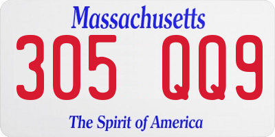 MA license plate 305QQ9