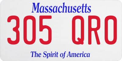 MA license plate 305QR0