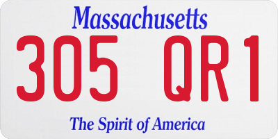 MA license plate 305QR1