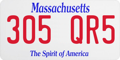 MA license plate 305QR5