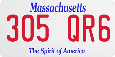 MA license plate 305QR6