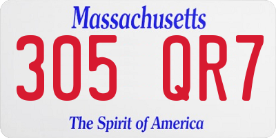 MA license plate 305QR7