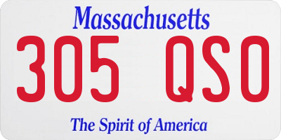 MA license plate 305QS0