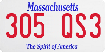 MA license plate 305QS3