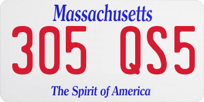 MA license plate 305QS5