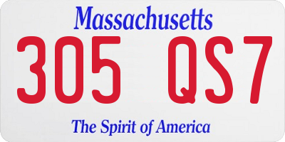 MA license plate 305QS7