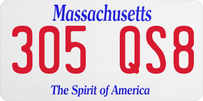 MA license plate 305QS8