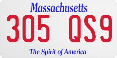 MA license plate 305QS9