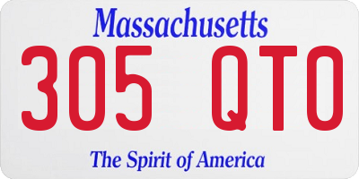 MA license plate 305QT0