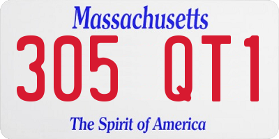 MA license plate 305QT1