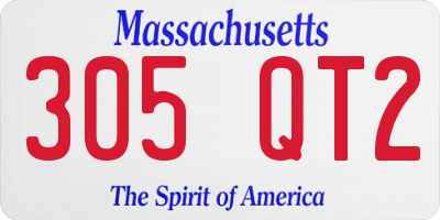 MA license plate 305QT2