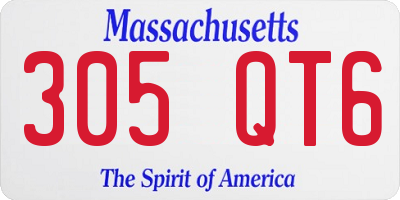 MA license plate 305QT6