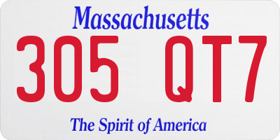 MA license plate 305QT7