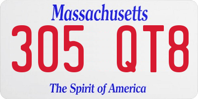 MA license plate 305QT8