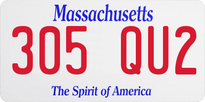 MA license plate 305QU2