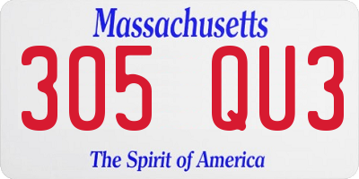 MA license plate 305QU3