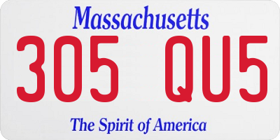MA license plate 305QU5