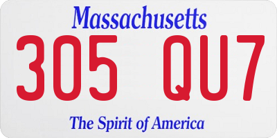 MA license plate 305QU7