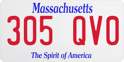 MA license plate 305QV0