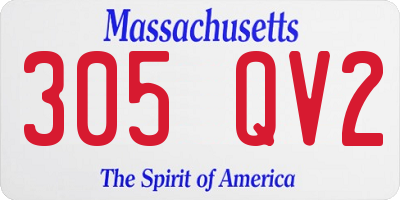 MA license plate 305QV2