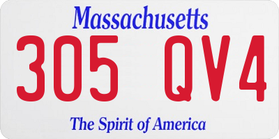 MA license plate 305QV4