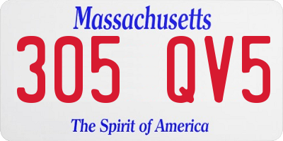 MA license plate 305QV5