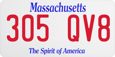 MA license plate 305QV8