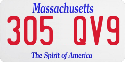 MA license plate 305QV9