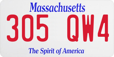 MA license plate 305QW4