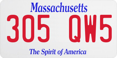MA license plate 305QW5