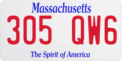 MA license plate 305QW6
