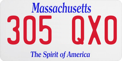 MA license plate 305QX0