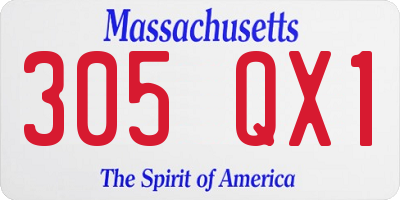 MA license plate 305QX1