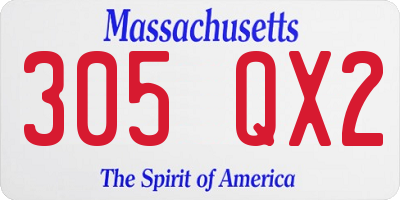 MA license plate 305QX2