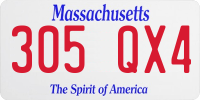 MA license plate 305QX4