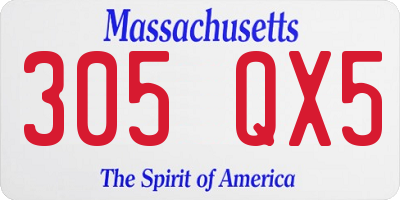 MA license plate 305QX5