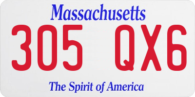 MA license plate 305QX6