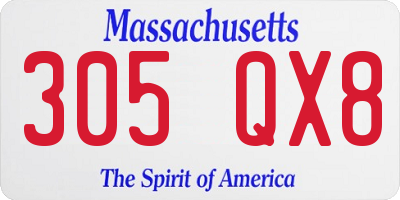 MA license plate 305QX8