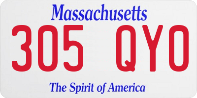 MA license plate 305QY0