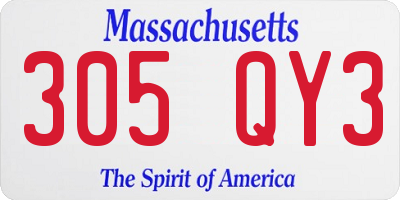 MA license plate 305QY3