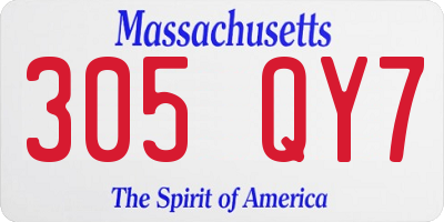MA license plate 305QY7