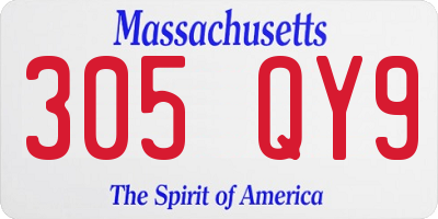 MA license plate 305QY9