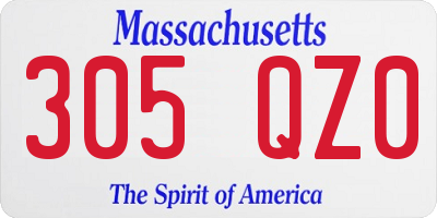 MA license plate 305QZ0