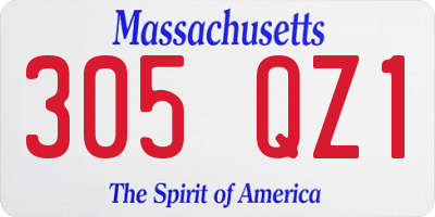 MA license plate 305QZ1