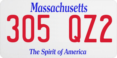 MA license plate 305QZ2