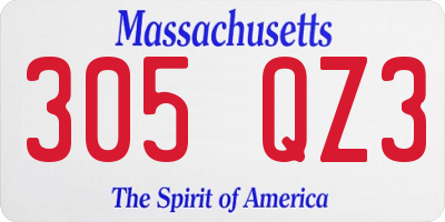 MA license plate 305QZ3