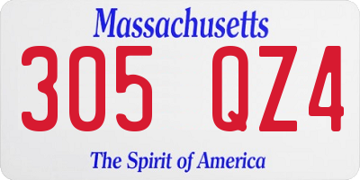 MA license plate 305QZ4
