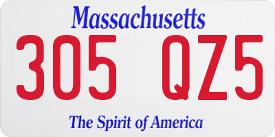 MA license plate 305QZ5