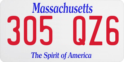 MA license plate 305QZ6